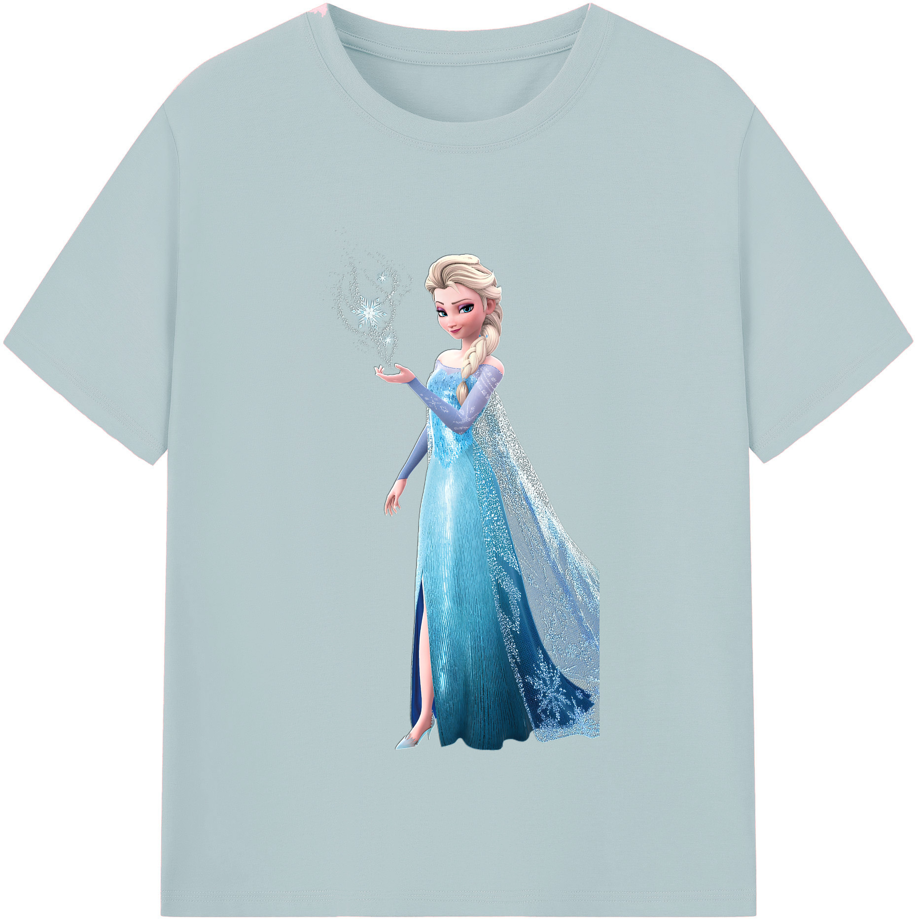 （画像用） アナと雪の女王 アンナ エルサ Frozen Anna Elsa 綿100％半袖Tシャツ（フロントプリント）
